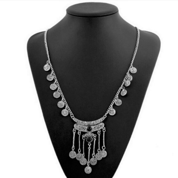 Boho Retro Coined Necklace - Picture 2 of 4